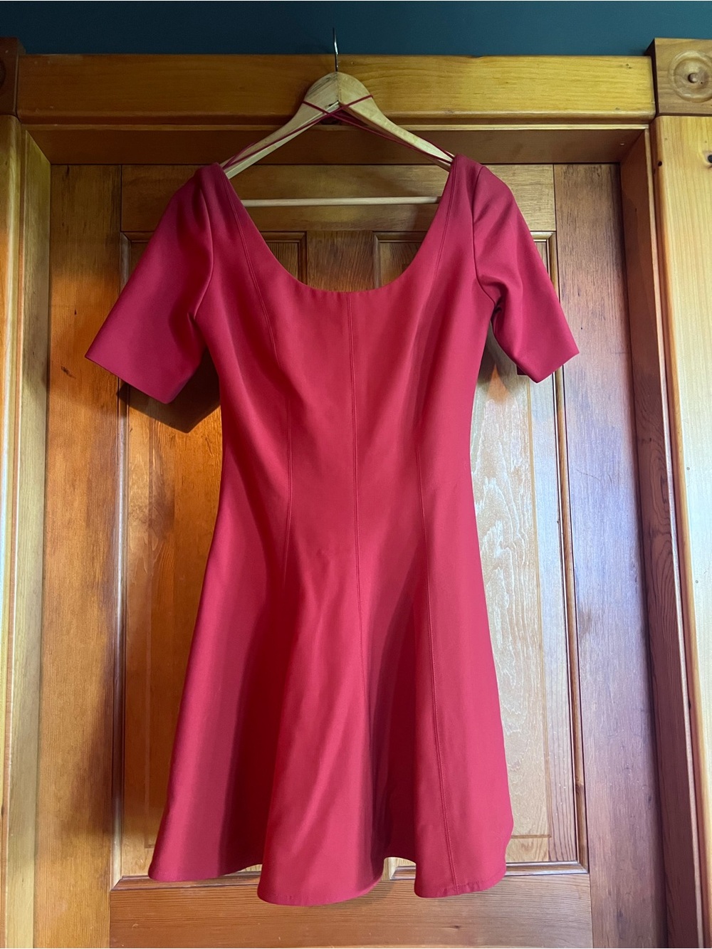 Red Scoop Neck A-Line Skater Dress-Elizabeth & James